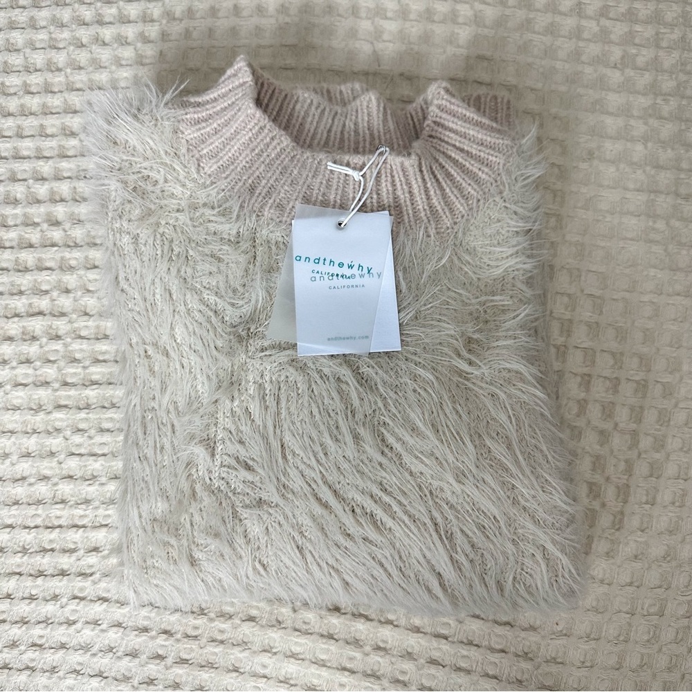 Women Fuzzy Pullover Sweater Oatmeal Cozy Chic Boho Sweater - Picture 9 of 9
